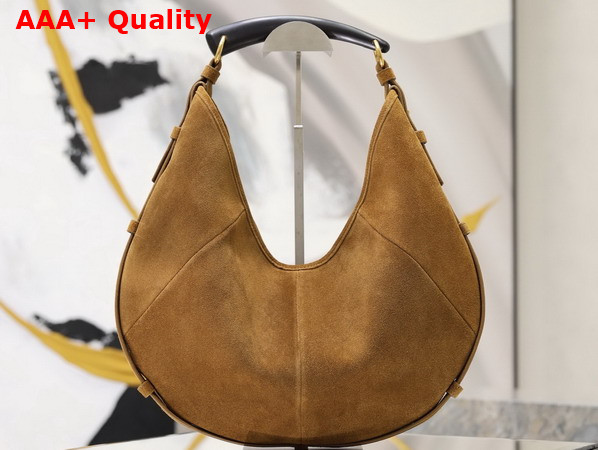 Saint Laurent Mombasa Medium in Suede Caramel Cognac Replica
