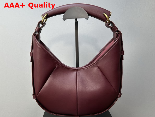 Saint Laurent Mombasa Small in Rouge Cabernet Leather Replica