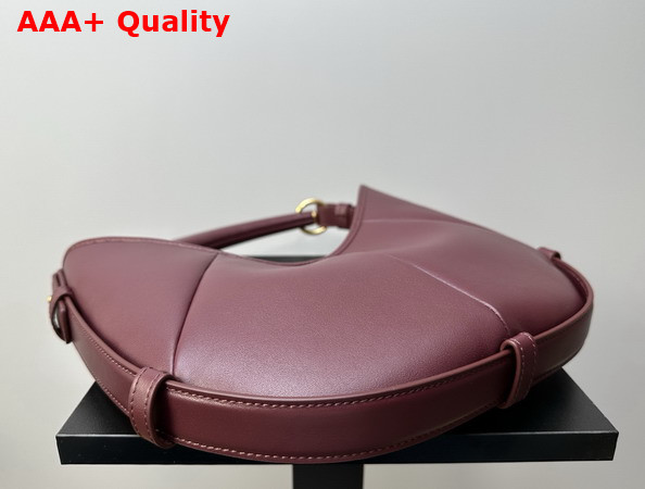 Saint Laurent Mombasa Small in Rouge Cabernet Leather Replica