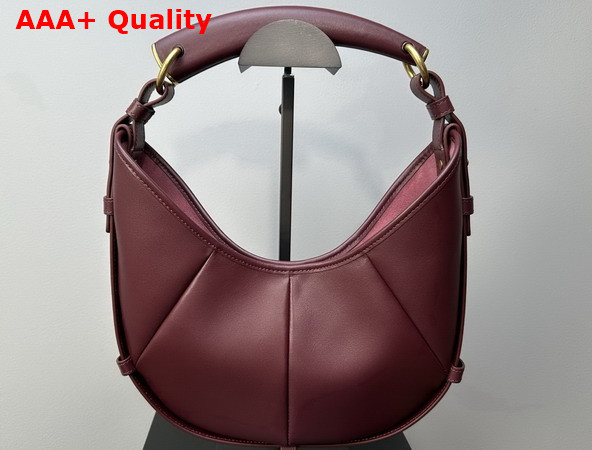 Saint Laurent Mombasa Small in Rouge Cabernet Leather Replica