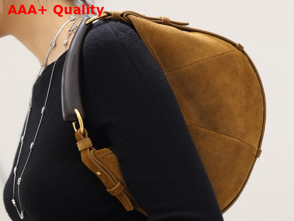 Saint Laurent Mombasa Small in Suede Caramel Cognac Replica