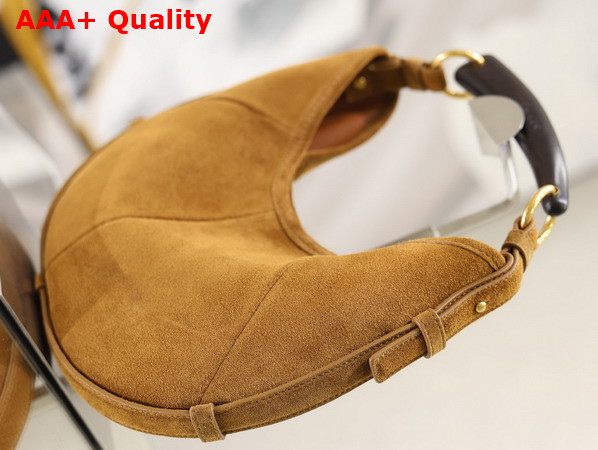 Saint Laurent Mombasa Small in Suede Caramel Cognac Replica
