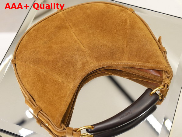 Saint Laurent Mombasa Small in Suede Caramel Cognac Replica