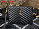 Saint Laurent Monogram A5 Pouch in Black Matelasse Leather Replica