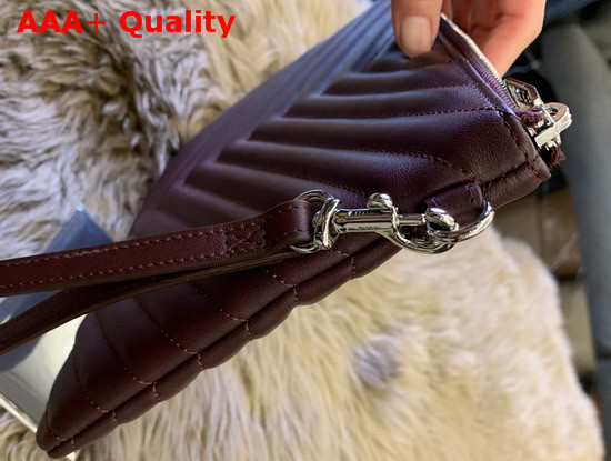 Saint Laurent Monogram A5 Pouch in Dark Legion Red Matelasse Leather Replica