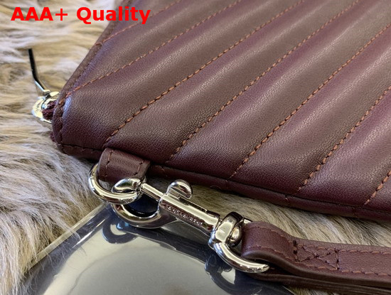 Saint Laurent Monogram A5 Pouch in Dark Legion Red Matelasse Leather Replica