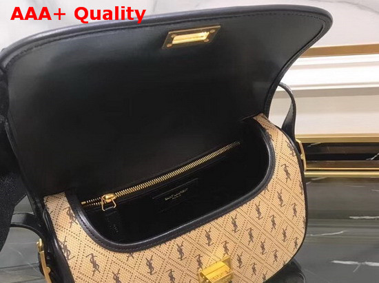 Saint Laurent Monogram All Over Medium Satchel in Beige Canvas Replica