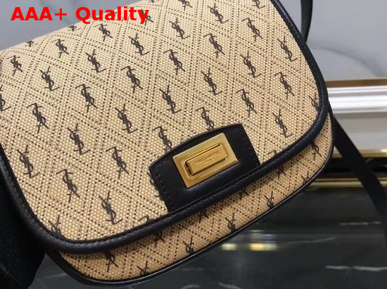 Saint Laurent Monogram All Over Satchel in Beige Canvas Replica