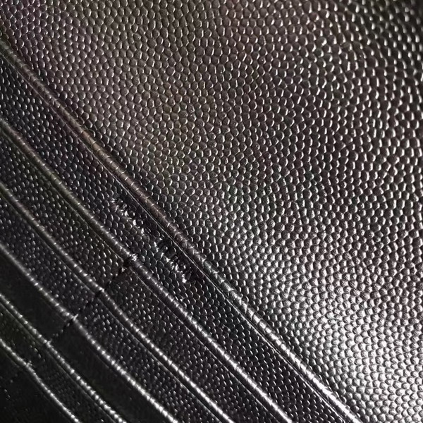 Saint Laurent Monogram Envelope Chain Wallet in Black and White Grain De Poudre Textured Matelasse Leather with Gun Metal For Sale