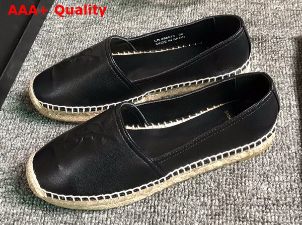 Saint Laurent Monogram Espadrilles in Black Lambskin Replica