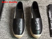Saint Laurent Monogram Espadrilles in Black Lambskin Replica