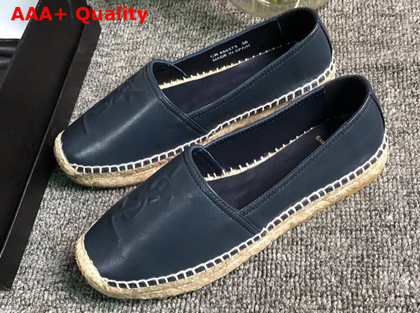 Saint Laurent Monogram Espadrilles in Blue Lambskin Replica