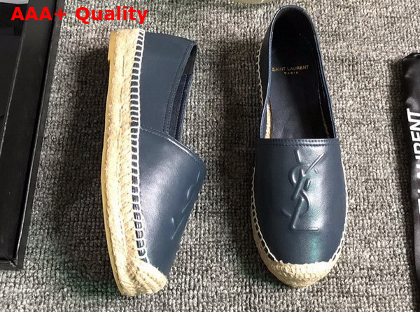 Saint Laurent Monogram Espadrilles in Blue Lambskin Replica