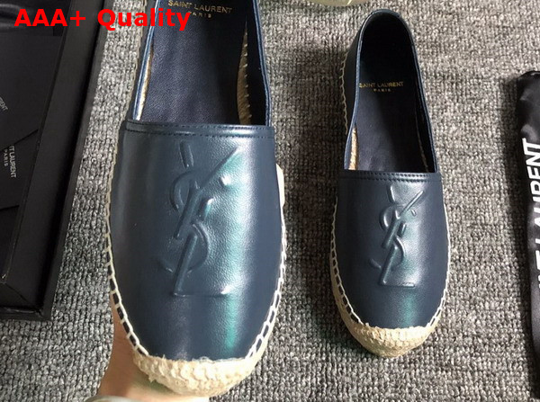 Saint Laurent Monogram Espadrilles in Blue Lambskin Replica