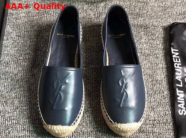 Saint Laurent Monogram Espadrilles in Blue Lambskin Replica