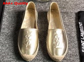 Saint Laurent Monogram Espadrilles in Light Gold Lambskin Replica