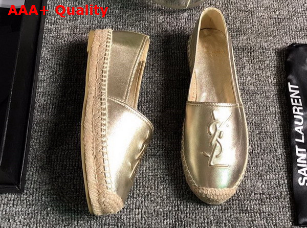Saint Laurent Monogram Espadrilles in Light Gold Lambskin Replica