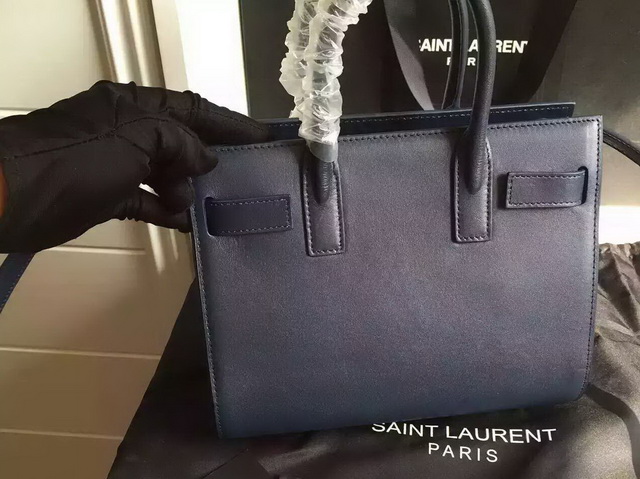 Saint Laurent Nano Sac De Jour Bag in Dark Blue Leather for Sale