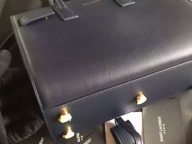 Saint Laurent Nano Sac De Jour Bag in Dark Blue Leather for Sale