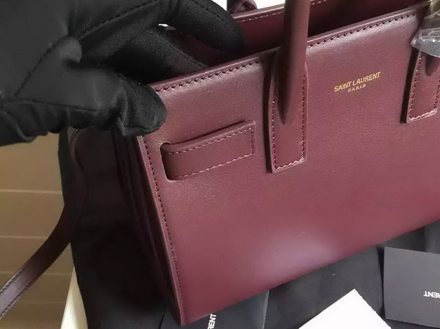 Saint Laurent Nano Sac De Jour Bag in Oxblood Leather for Sale