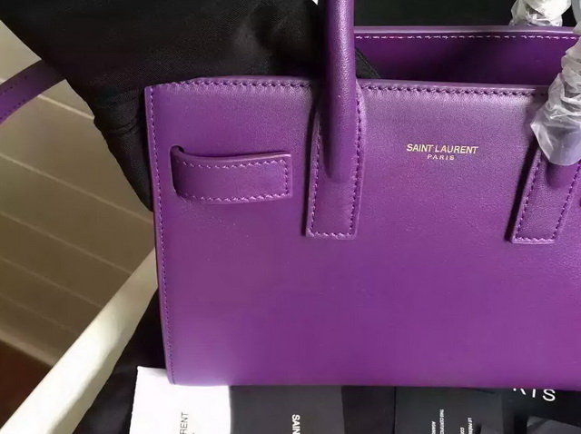 Saint Laurent Nano Sac De Jour Bag in Purple Leather for Sale