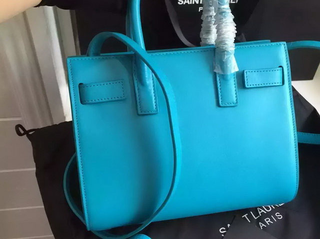 Saint Laurent Nano Sac De Jour Bag in Turquoise Leather for Sale