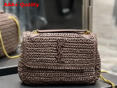Saint Laurent Niki Baby Chain Bag in Brown Raffia and Leather Replica