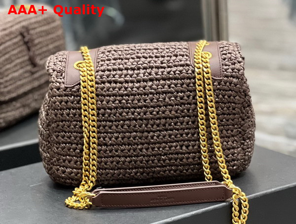 Saint Laurent Niki Baby Chain Bag in Brown Raffia and Leather Replica