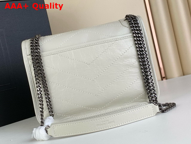 Saint Laurent Niki Baby Flap Bag in Blanc Vintage Calf Leather Replica
