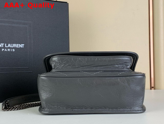 Saint Laurent Niki Baby Flap Bag in Storm Vintage Calf Leather Replica