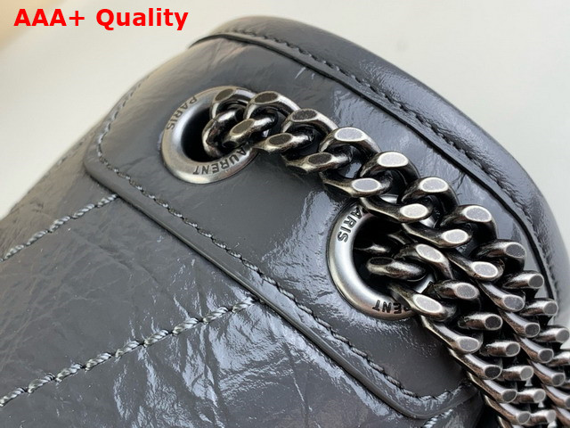 Saint Laurent Niki Baby Flap Bag in Storm Vintage Calf Leather Replica
