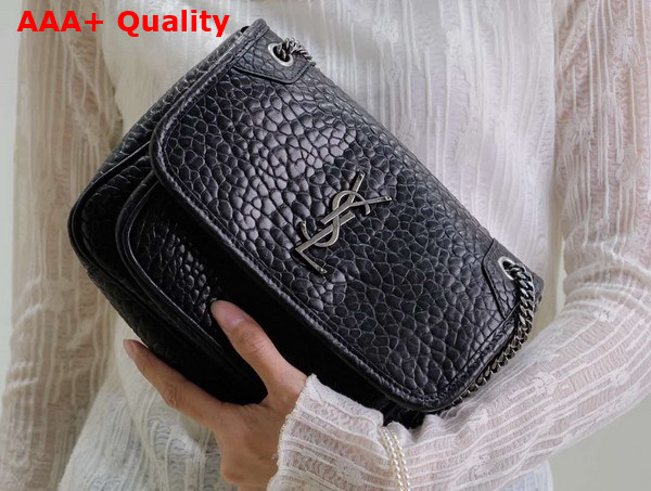 Saint Laurent Niki Baby in Black Grained Lambskin Replica