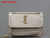 Saint Laurent Niki Baby in Blanc Vintage Grained Lambskin Replica