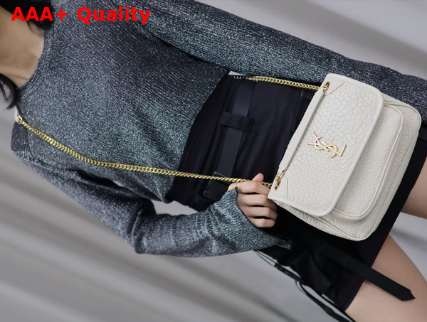 Saint Laurent Niki Baby in Blanc Vintage Grained Lambskin Replica