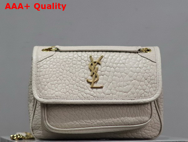 Saint Laurent Niki Baby in Blanc Vintage Grained Lambskin Replica