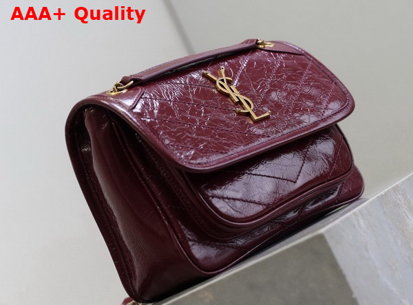 Saint Laurent Niki Baby in Burgundy Vintage Leather Replica