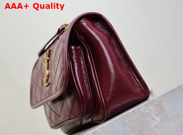 Saint Laurent Niki Baby in Burgundy Vintage Leather Replica