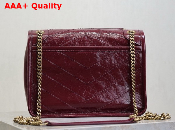 Saint Laurent Niki Baby in Burgundy Vintage Leather Replica