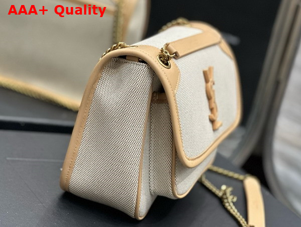 Saint Laurent Niki Baby in Canvas and Vegetable Tanned Leather Replica
