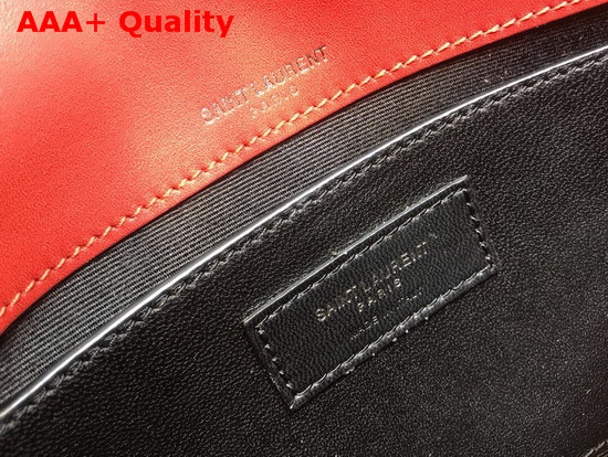 Saint Laurent Niki Baby in Crocodile Embossed Patent Leather Red Replica