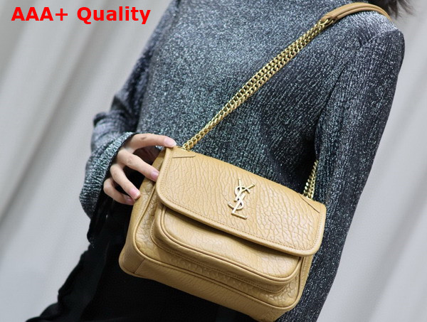 Saint Laurent Niki Baby in Dark Cork Grained Lambskin Replica
