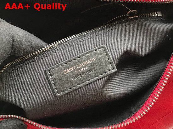 Saint Laurent Niki Body Bag in Red Crinkled Vintage Leather Replica