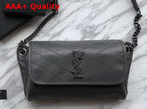 Saint Laurent Niki Body Bag in Storm Crinkled Vintage Leather Replica