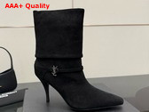 Saint Laurent Niki Booties in Suede Black Replica