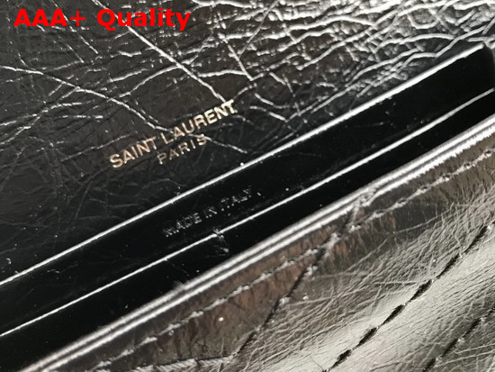 Saint Laurent Niki Large Wallet Black Crinkled Vintage Leather Replica