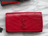 Saint Laurent Niki Large Wallet Eros Red Crinkled Vintage Leather Replica