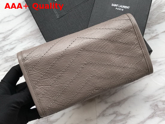 Saint Laurent Niki Large Wallet Grey Crinkled Vintage Leather Replica