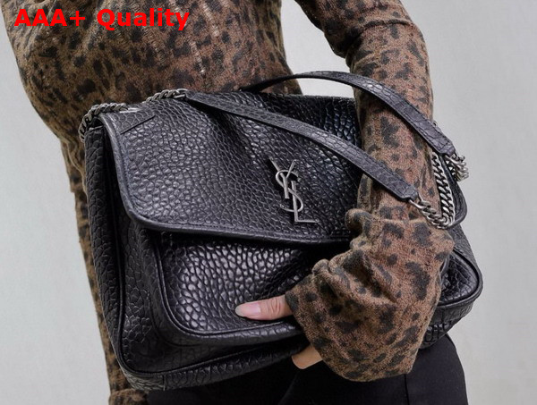 Saint Laurent Niki Large in Black Grained Lambskin Replica