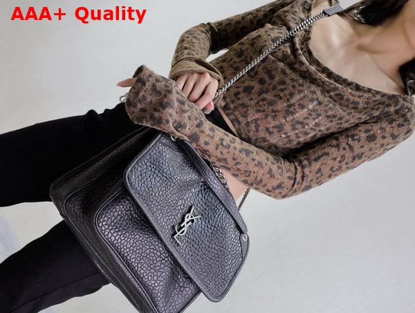 Saint Laurent Niki Large in Black Grained Lambskin Replica