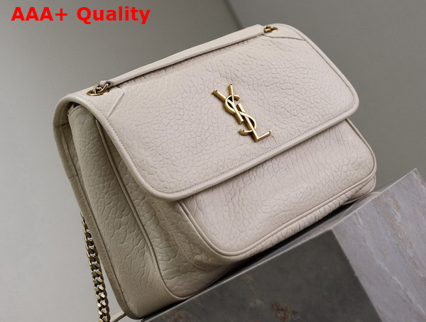 Saint Laurent Niki Large in Grained Lambskin Blanc Vintage Replica